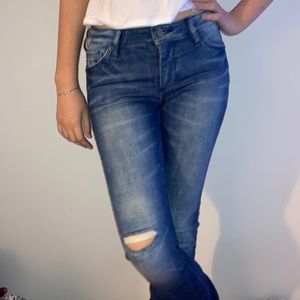 Armani Exchange Super Skinny Ripped Jeans